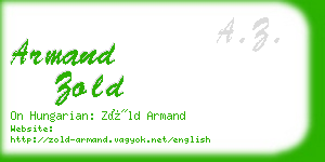 armand zold business card